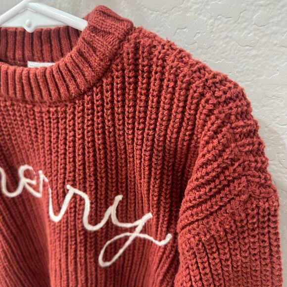 Little Co by Lauren Conrad Christmas Merry Embroidered Knit Sweater - Picture 2 of 7